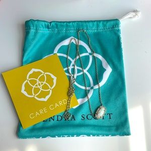 Kendra Scott Elisa Pendant Necklace in White Kyocera Opal